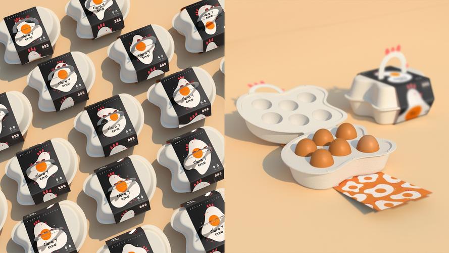 clara y ema鸡蛋包装设计