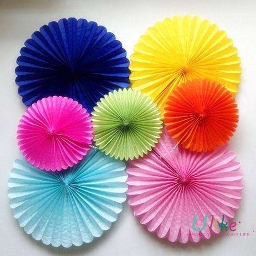 纸蜂巢灯笼蜂窝灯笼纸花扇子拉花折纸扇外贸