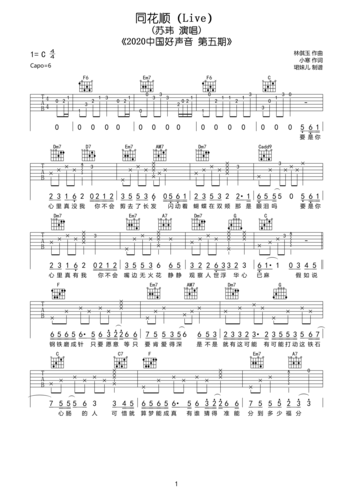 苏玮同花顺live吉他谱
