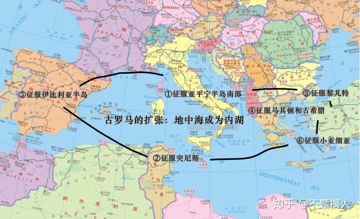 发布了3次布匿战争,在前146年征服 迦太基(今突尼斯).