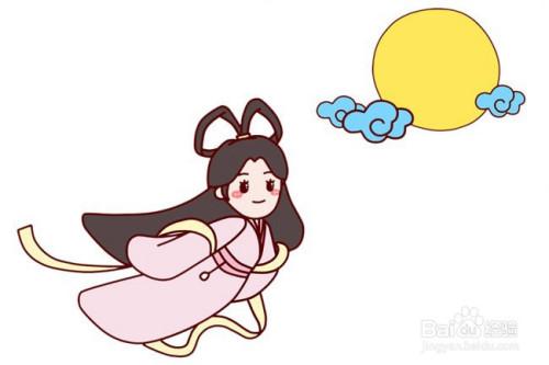 嫦娥奔月的简笔画