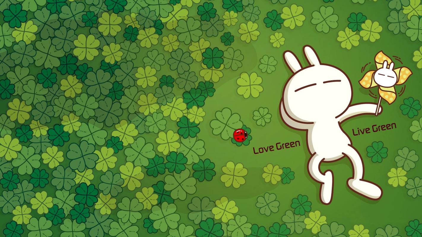 可爱的兔斯基搞笑创意表情桌面壁纸