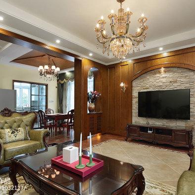 美式乡村电视背景墙装修