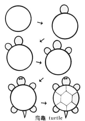 小乌龟怎么画
