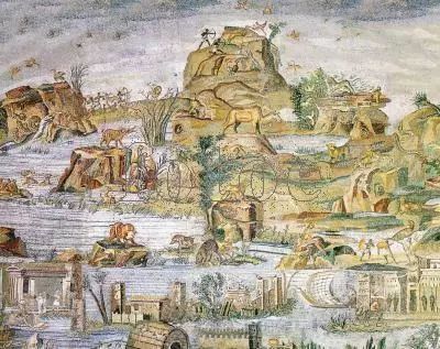 《尼罗河风光》现存最早的古典时代马赛克镶嵌画之一