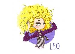 金色爆炸头女孩图片