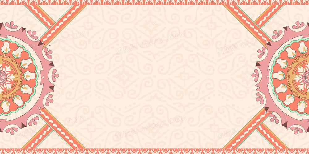 中国风花纹民族风彩色传统图案背景