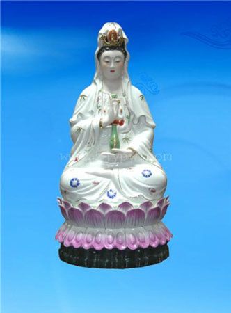 供应18寸金玉正坐莲台观音