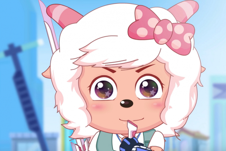 小时候我对美羊羊最深的印象就是爱美,总拿着小镜子打扮自己.