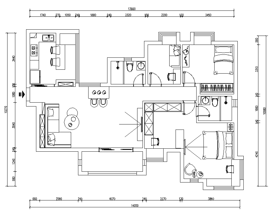 现代三居室90平米10万-华港花园豪情湾装修案例-广州