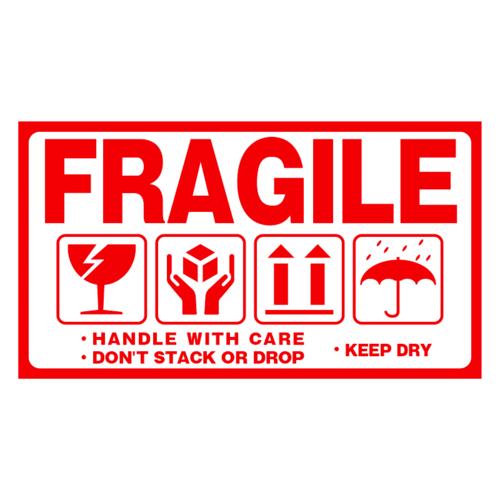 易碎品英文不干胶标签fragile sticker 9x5cm