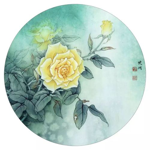 李晓明《月季写真图》工笔绘制示范