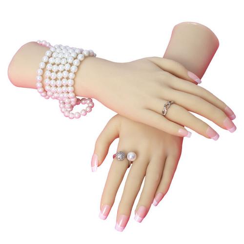 仿真手模戒指展示拍摄手模特道具硅胶女手模型假手肤色逼真有关节