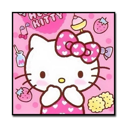 hellokitty简笔画 头像,hellokitty简笔画 颜色 hellokitty动漫萌星凯蒂猫diy数字油画手绘填色油彩画