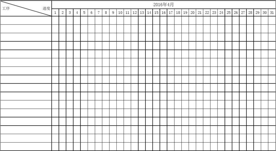 月进度计划 空白表格