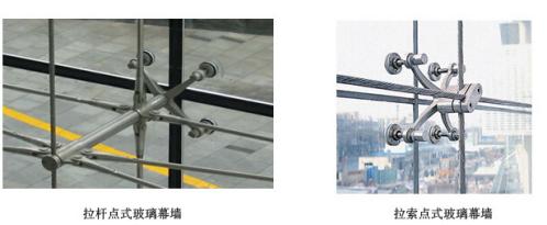 根据结构形式不同,点支式玻璃幕墙分为刚桁架点式,肋驳接点式,拉索点