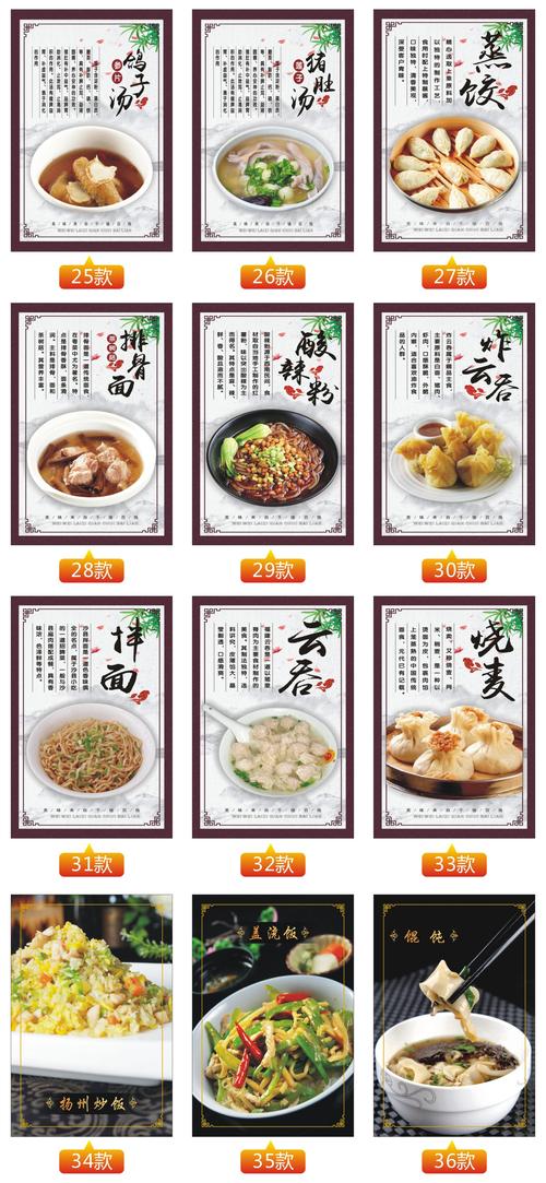沙县小吃广告海报贴纸墙贴炒饭炒面炒粉蒸饺拌面馄饨饺子吞套饭