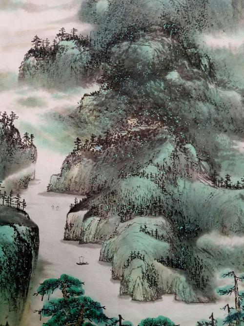 曹清山水画作品《山水中堂》