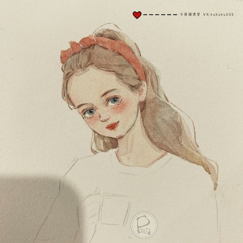 森系少女水彩插画水彩步骤水彩教程卡通插画头像手绘