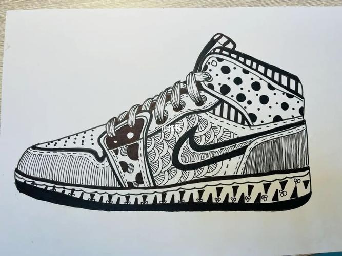 黑白创意线描/鞋子/原创_线描_鞋子_素描_创意美术_写生_绘画_少儿