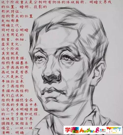 二,素描头像起稿(结构,转折,体块)