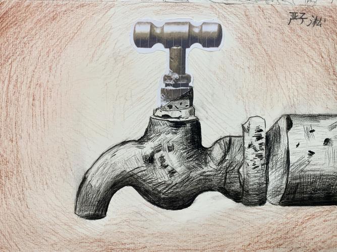 创意水龙头素描设计构图10岁小朋友画_素描_小朋友_绘画_母婴_早教