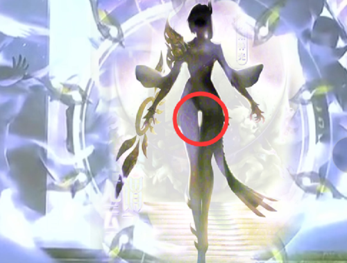 镜世冠皮肤才曝光,百万玩家要求重做,只因大腿处一细节没法接受