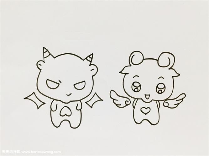 天使与恶魔怎么画