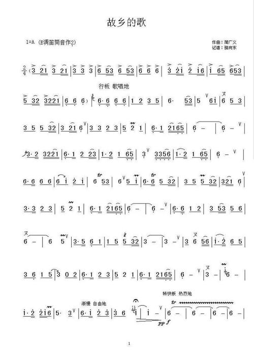 笛子独奏曲|《故乡的歌》简广易演奏