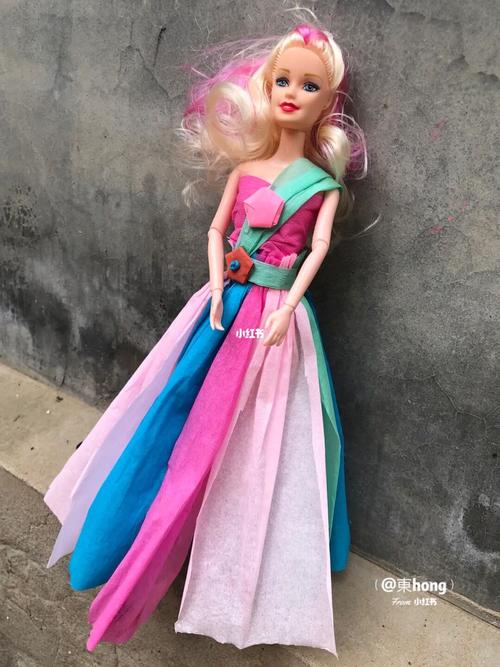 儿童手工服装设计-娃娃衣,褶皱纸diy_手工制作_diy_服装设计_长裙