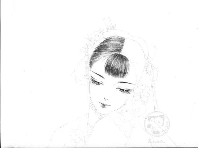素描古风教程美人泪痕湿我见犹怜