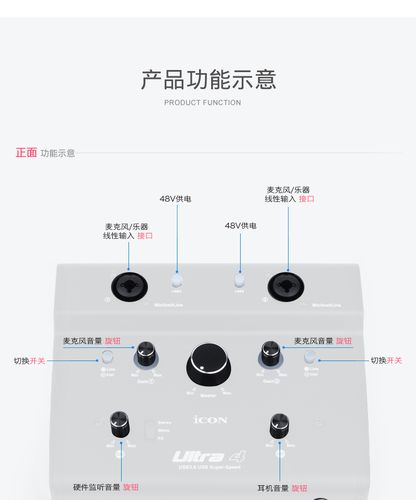 艾肯声卡icon ultra 4主播yy直播电脑手机k歌usb外置声卡套装设备