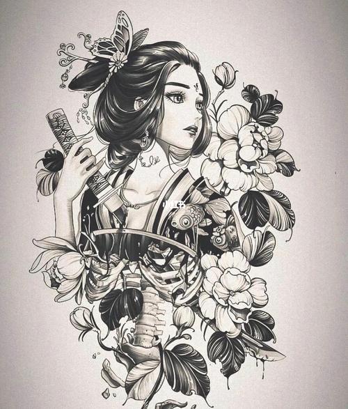 最美艺妓纹身 落泪艺妓纹身 艺妓纹身图案_纹身_美妆