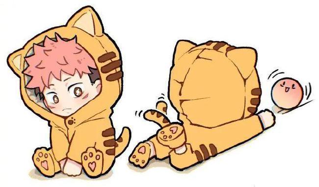 一只可爱虎突然出没q版虎子快来我怀里这画风真是萌死了