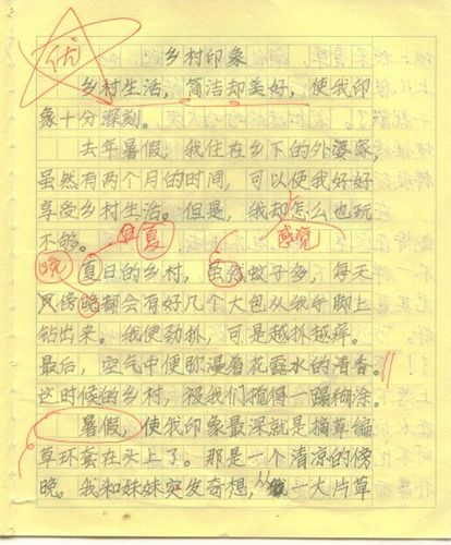 乡村印象  (话题作文·自命题作文)  新河小学 四(4)班 乐宣