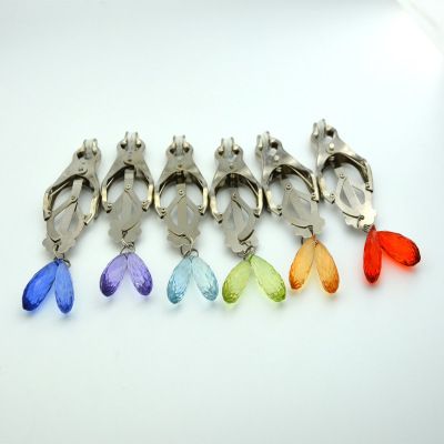 乐哈德金属乳夹铃铛彩色硅胶头乳夹rx-0051