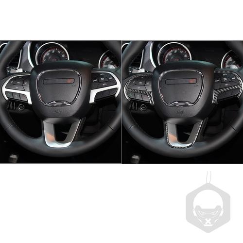 适用道奇战马挑战者车challenger方向盘按键框碳纤维内饰中控改装