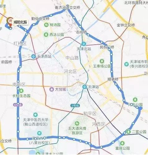 它是个圈儿顾名思义被天津人称作"大环"47路公交的返程是48路兄弟姐妹