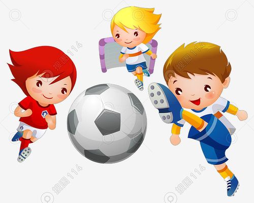 传球比赛运动卡通儿童踢足球
