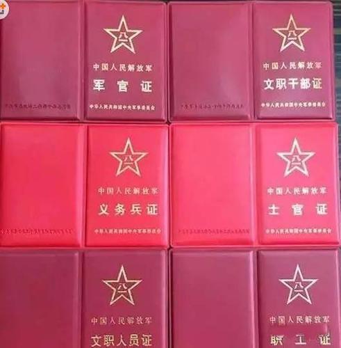 《中国人民解放军文职干部证》和《中国人民解放军义务兵证》,《中国