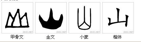 甲骨文的山字