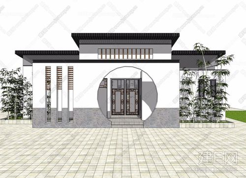 新中式古建筑公共厕所外观