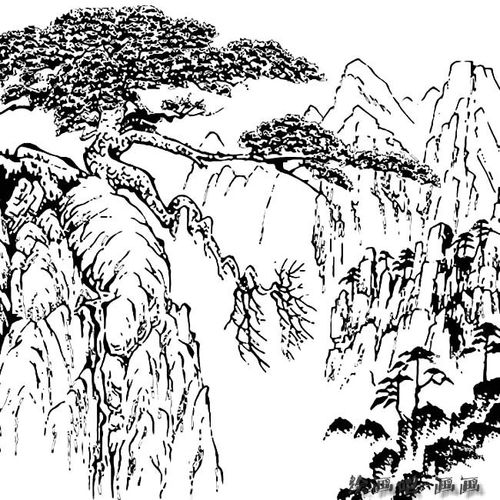 迎客松植物简笔画步骤图片大全