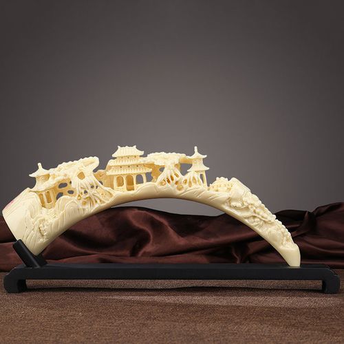 招财中式仿真象牙摆件新家居客厅电视酒柜工艺品玄关