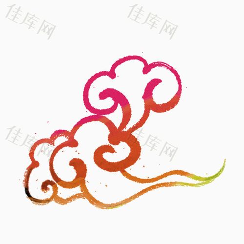 手绘彩色祥云 装饰 吉祥  彩云