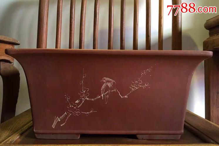 80年代紫砂花盆一只