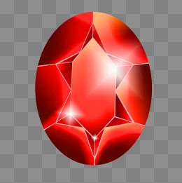 红色钻戒宝石插画