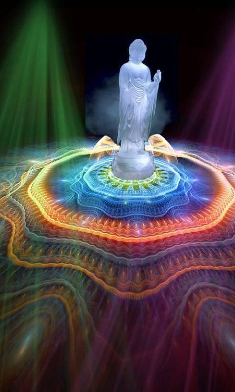 手机壁纸佛像发光图片