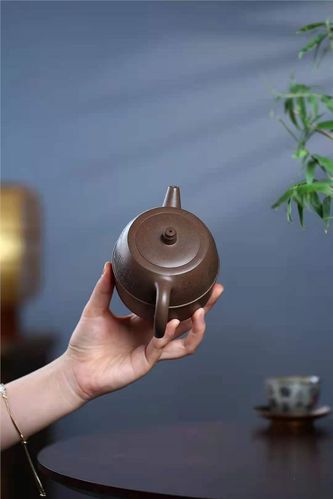 强济人紫砂壶作品|原矿段泥束腰井栏壶320cc全手工