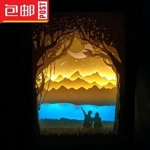 光影纸雕纸刻灯星愿专用材料包手工diy小夜灯女生创意浪漫礼物